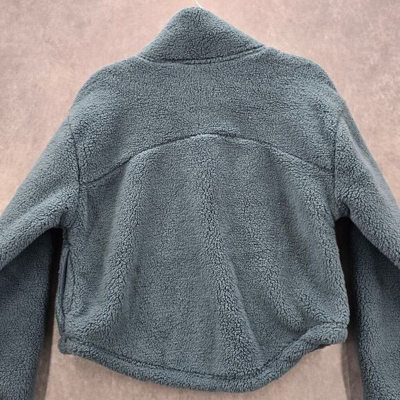 All In Motion Pullover Blue Fuzz Plush Sweater Cardigan Long Sleeve Short Medium - Picture 5 of 7